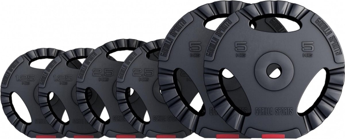 Halterschijven - Halter gewichten - 30 mm - 17,5 kg - Gorilla Sports®