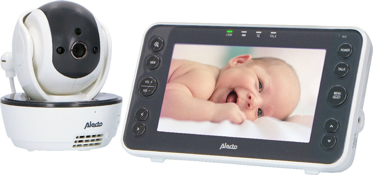 Alecto DVM200XL - Babyfoon met Camera - Groot scherm - Op afstand Beweegbaar - Wit