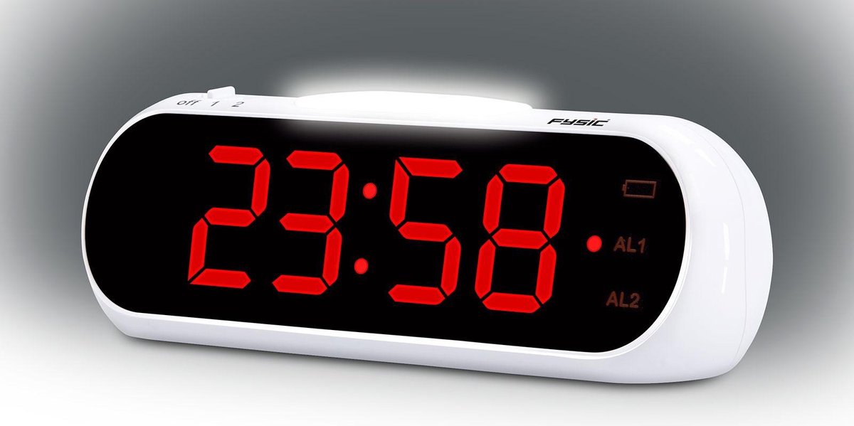 Wekkerradio - Digitale wekker - Alarmklok - Wit - Fysic •