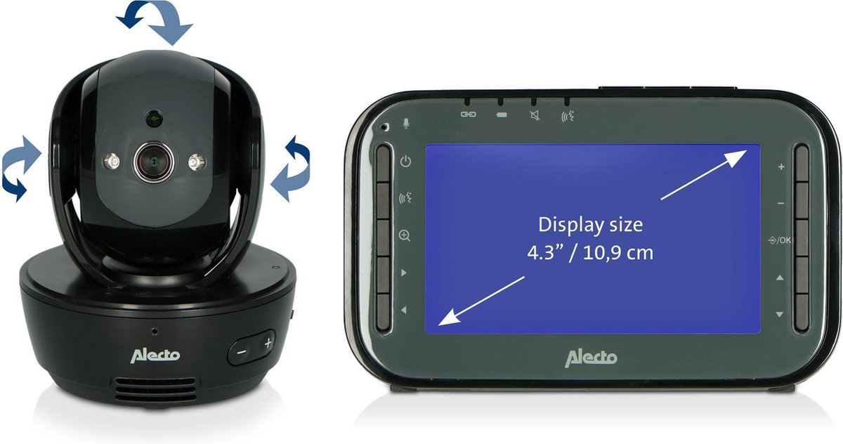 Alecto DVM200BK - Babyfoon met camera - Temperatuurweergave - Op afstand beweegbaar - Zwart