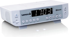 Lenco Keukenradio - FM Radio met Bluetooth - LED scherm en Timer functie - KCR-100WH - Wit •