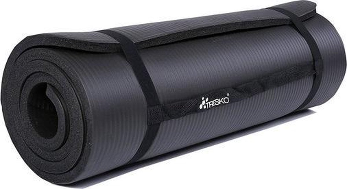 TRESKO® Yoga Mat Extra Dik - 185x60cm - Antislip - Zwart