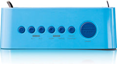 Lenco CR-205BU - Wekkerradio met Slaaptimer - Alarmfunctie - Stickerset - Blauw