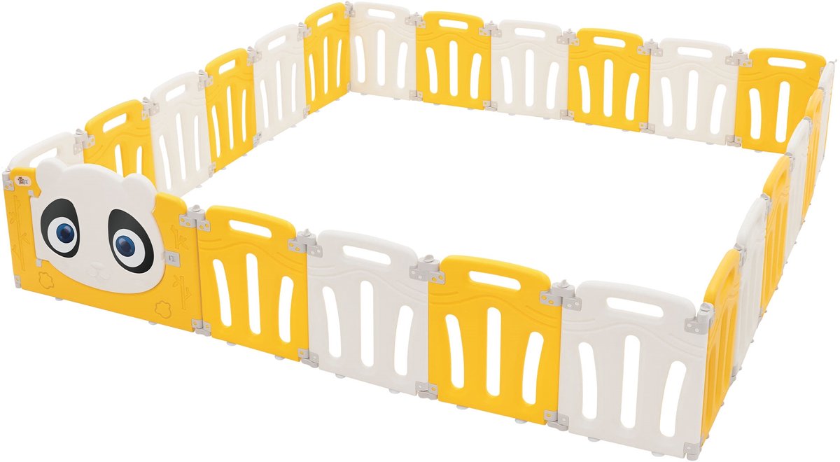 Grondbox - Baby box - Kinderbox - Babybox - Speelbox - 240x240 cm - Geel - Joyz