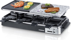 Melissa Gourmetstel 8 personen - Steengrill en Grillplaat - 1300W - 16300027 Raclette - Zwart •