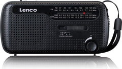 Lenco Noodradio - Draagbare opwindbare Radio - Zaklamp en Powerbank - MCR-112BK - Zwart