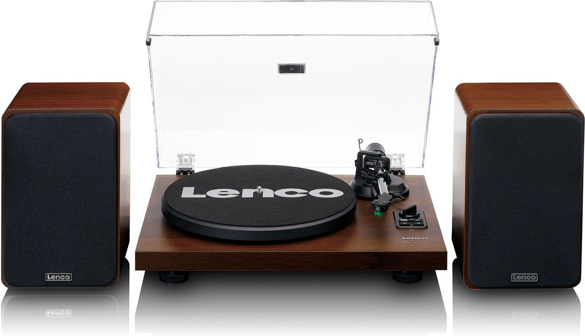 Lenco Platenspeler met Bluetooth - Twee externe Speakers - Ingebouwde Versterker - Lenco Expertise lijn - LS-600WA - Bruin •