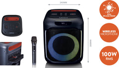 Lenco PA-KING - Draadloze Bluetooth Party Speaker - Met Verlichting en Microfoon - Zwart •