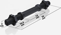 Gorilla Sports Dumbbellstang - Halter - 35 cm - incl. Schroefsluitingen - Zwart