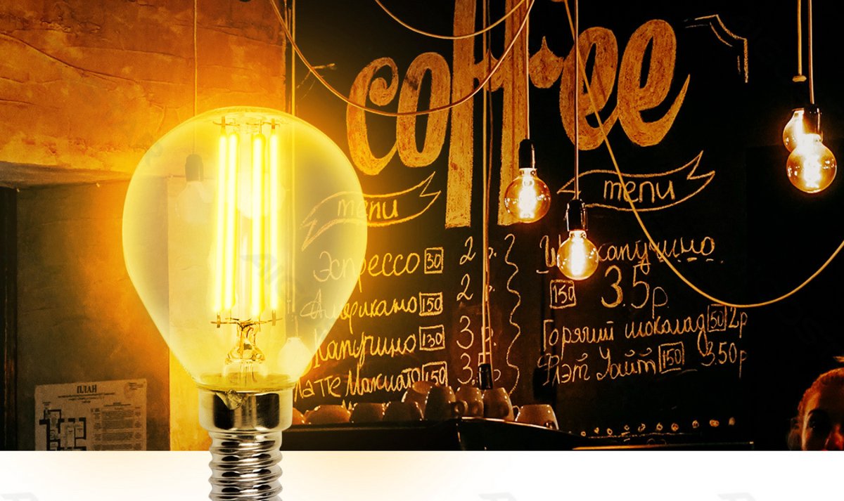 Aigostar LED Filament lamp - Dimbaar - 4W - E14 - 5 Stuks