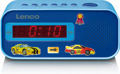 Lenco CR-205BU - Wekkerradio met Slaaptimer - Alarmfunctie - Stickerset - Blauw