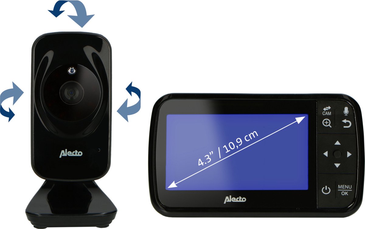 Alecto DVM149 - Babyfoon met camera - Temperatuurweergave - Zwart
