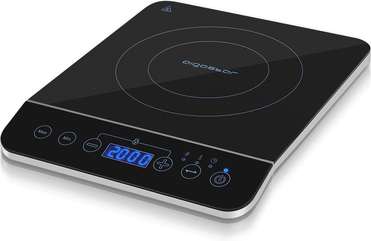 Aigostar Inductie Kookplaat - 2000 Watt - Timer - Zwart •