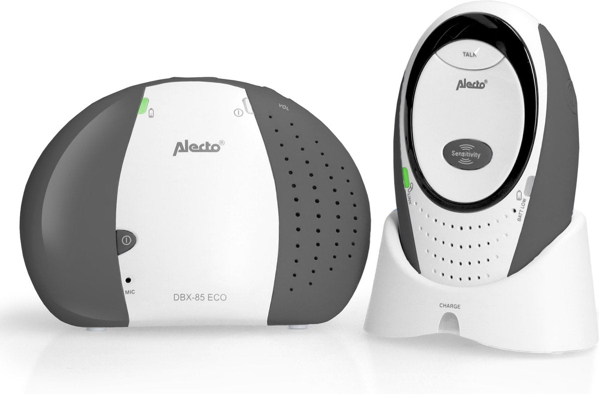 Alecto DBX-85 LIMITED - Full Eco DECT Babyfoon - Wit/Antraciet