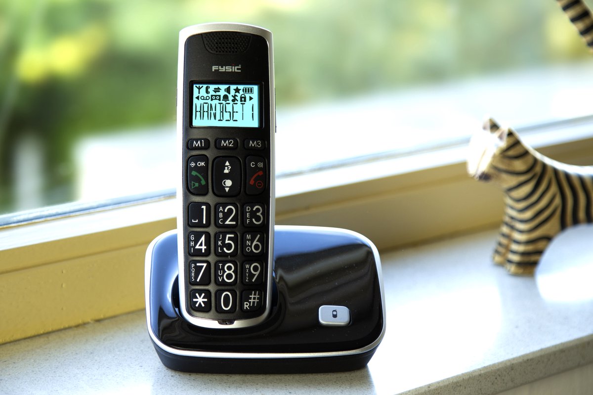 Huistelefoon senioren - Senioren telefoon - Vaste lijn - Zwart - Fysic FX-6020 •