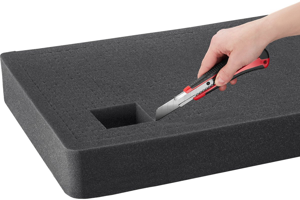 tectake® - Universele box koffer lang - Camerakoffer - Draagbaar (3 handgrepen) - Incl. schuimstof, 2 wielen en knipsluitingen - Harde schaal - 113,5 x 41 x 16 cm - Trolley