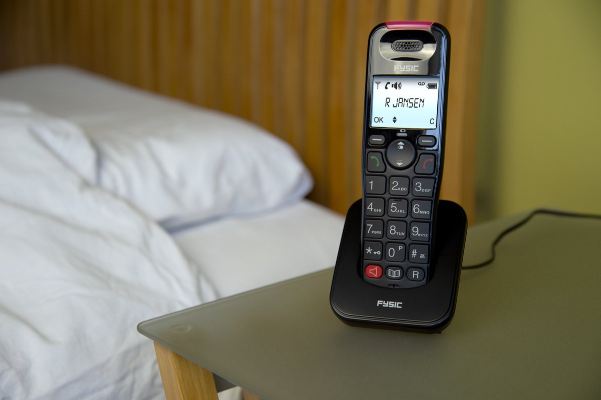 Huistelefoon senioren - Senioren telefoon - Vaste lijn - Zwart - Fysic FX-8025 •