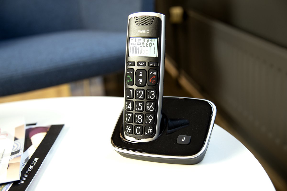 Huistelefoon senioren - Senioren telefoon - Vaste lijn - Zwart - Fysic FX-6020 •