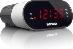 Lenco CR-07 White - Wekkerradio met Slaaptimer - Dubbel alarm - Wit