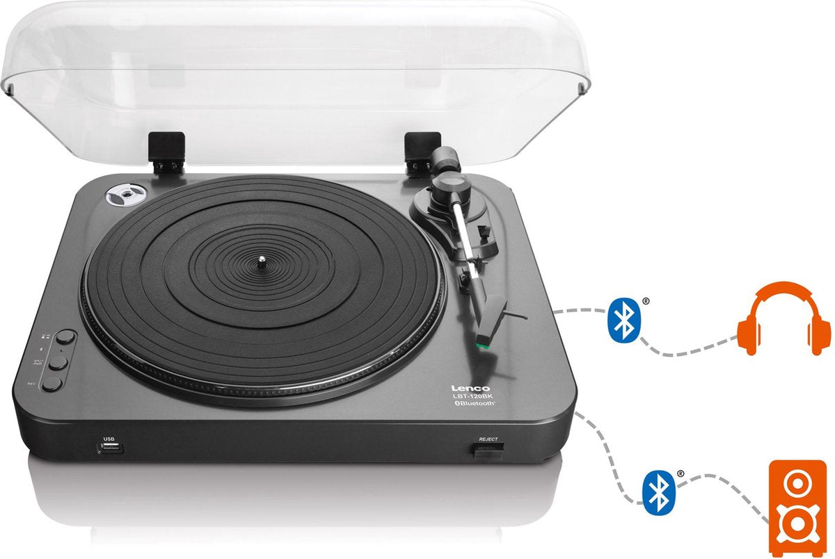Lenco Platenspeler met Bluetooth - LBT-120BK - Zwart •