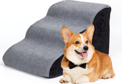 Nobleza hondentrap - hondentrapje voor honden - 3 Treden - Opstapje hond - hondenloopplank - 35 x 56 x 40 - Grijs