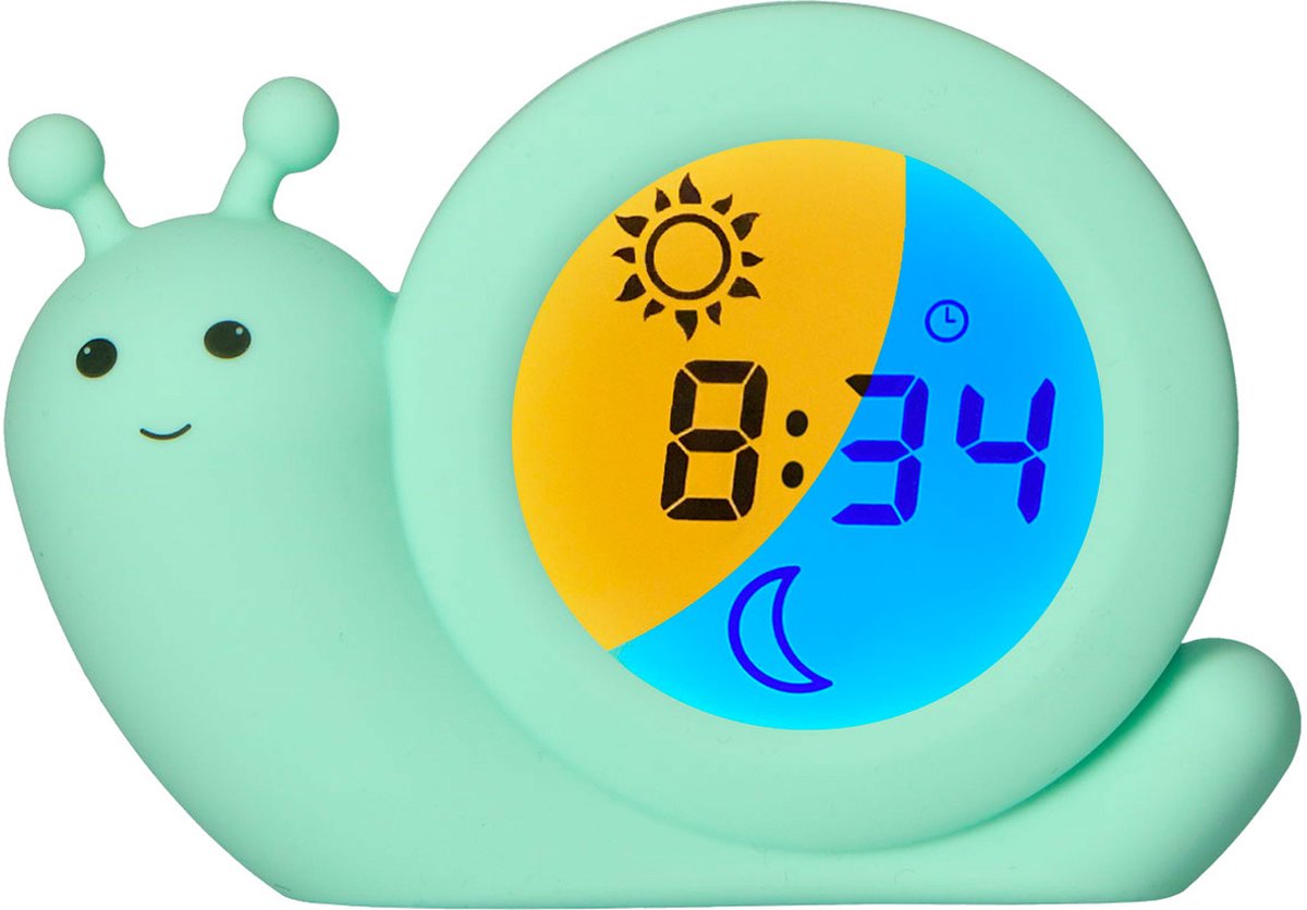 Alecto Baby BC110GN SIMON - Slaaptrainer - Nachtlampje - Kinderwekker - Mint Groen