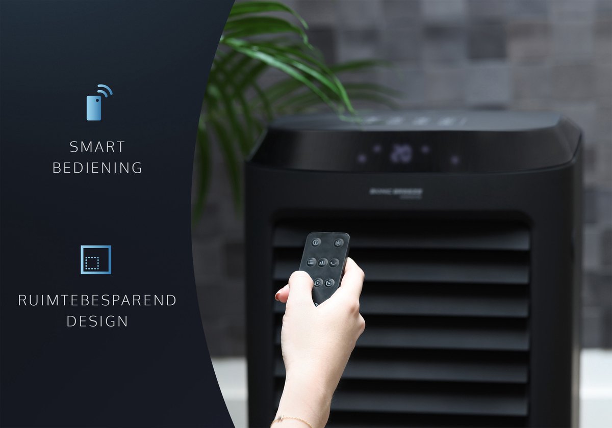 4 in 1 Aircooler - Ventilator - Luchtbevochtiger - Mat zwart