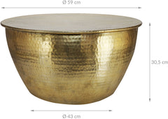 Salontafel rond - Ø 59x30,5 cm - Goud - WOMO-DESIGN