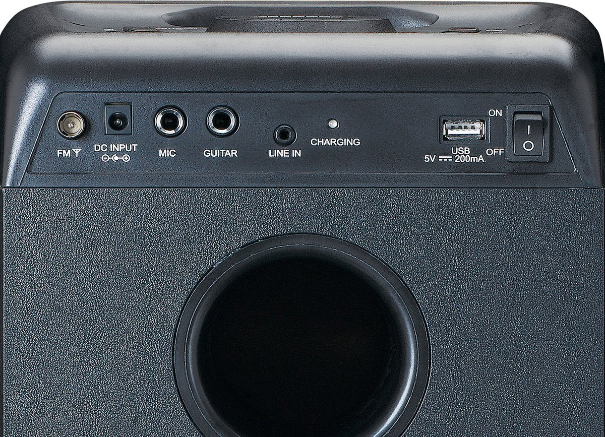 Lenco PA-200BK - Bluetooth Party Speaker Draadloos - LED Licht - Zwart •