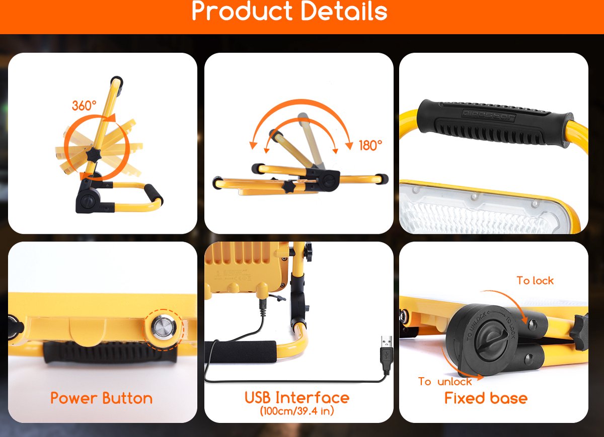 Aigostar LED Bouwlamp - IP65 spatwaterdicht - 100W - 2400 Lumen - 6500K