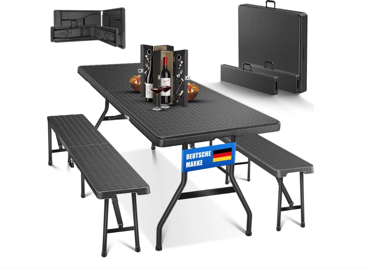 KESSER® Biertafel - Picknicktafel - Opvouwbaar - Zwart