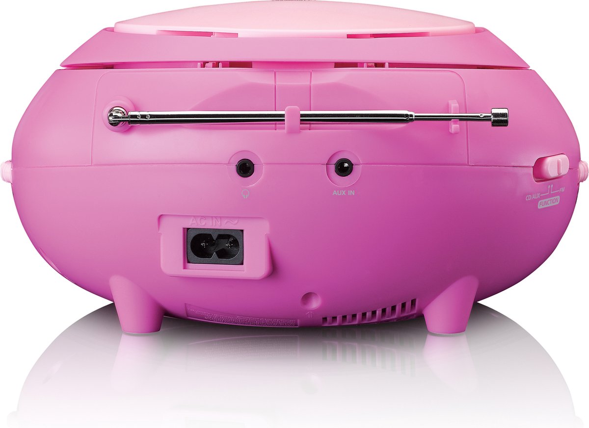 Lenco SCD-620PK - Draagbare radio/ CD player met microfoon - Roze •