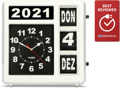 Fysic FK-247DE - Grote analoge Klok - Duitse versie - Wit •