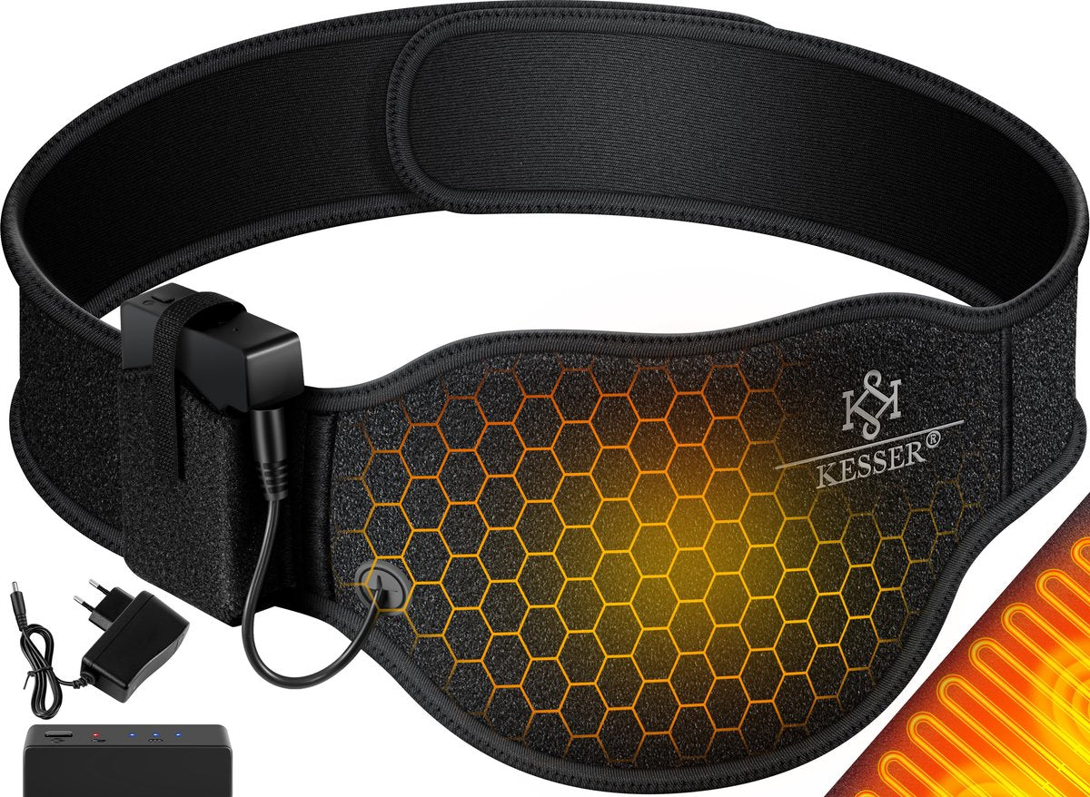 Warmteband - Verwarmde rugband - Warmtekussen - Zwart - KESSER®