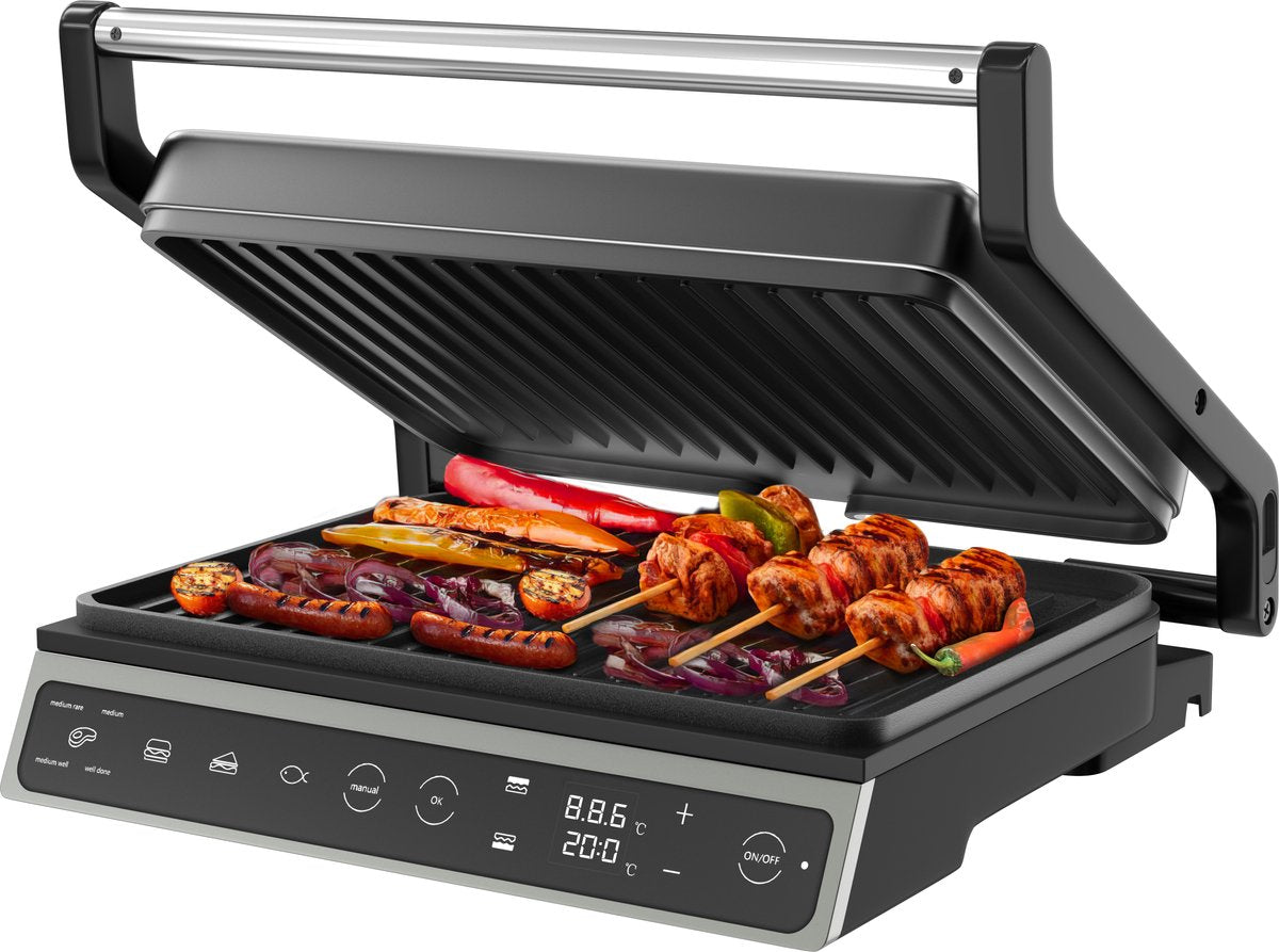 Contactgrill - Tosti apparaat - Tosti ijzer - Grill apparaat - 1800W - Zwart - Olvy •