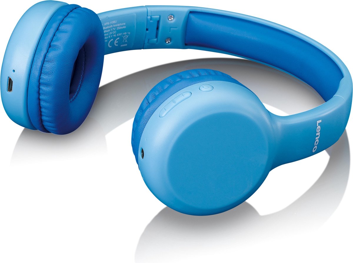Lenco HPB-110BU - Vouwbare kinder Bluetooth hoofdtelefoon - Blauw