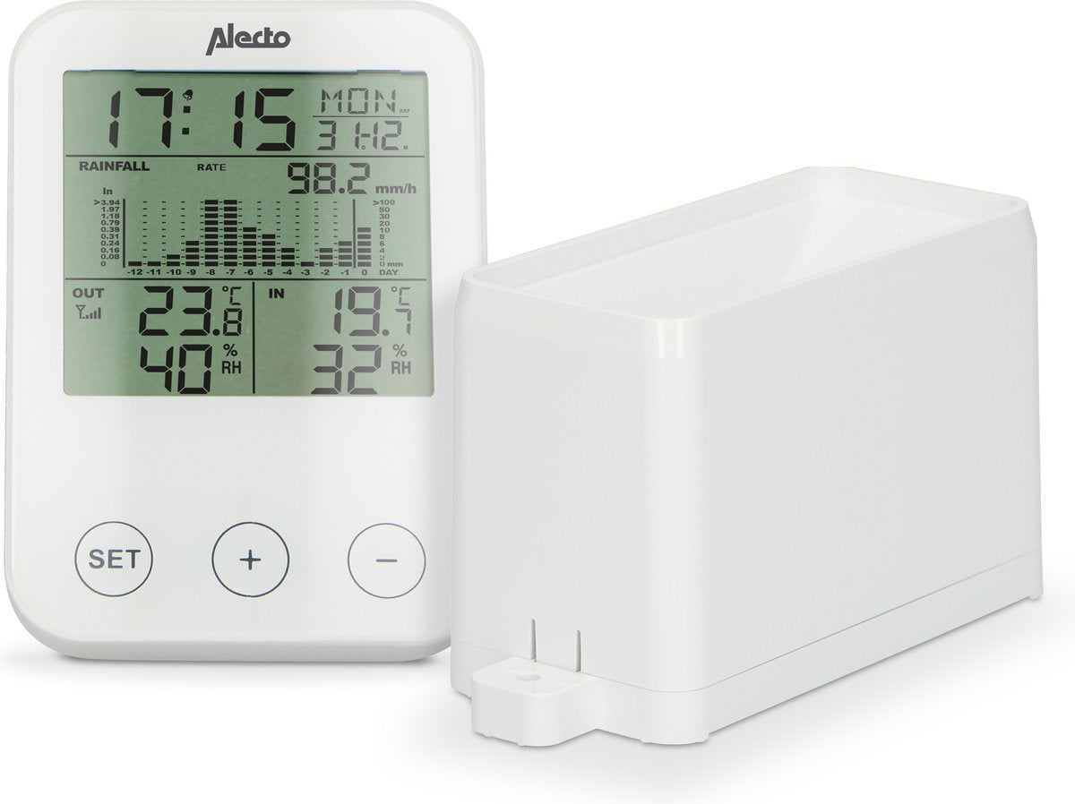 Alecto WS-1200 - Professioneel Weerstation met draadloze Buitensensor - 3-in-1 •