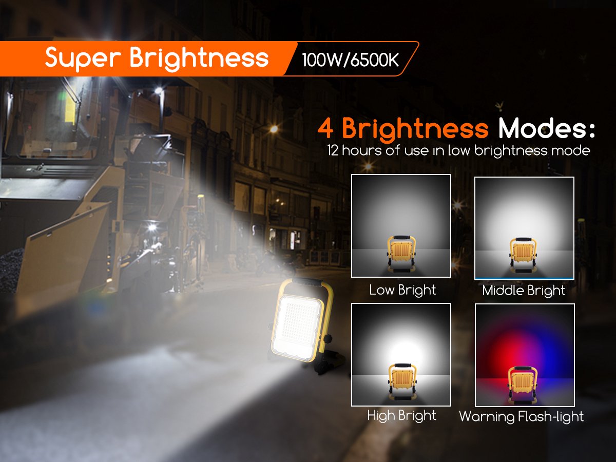 Aigostar LED Bouwlamp - IP65 spatwaterdicht - 100W - 2400 Lumen - 6500K