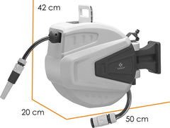 Wandslangenbox - Tuinslanghaspel - Tuinslang met haspel - 20 meter - Grijs