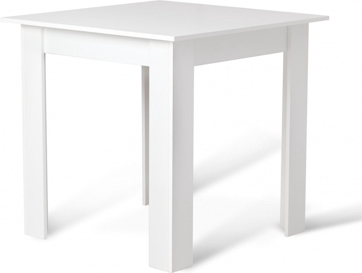 Miadomodo - Vierkante eettafel - 4 personen - MDF Wood - Keuken - Eetkamer Tafel - Wit - 80 x 80 x 76,5 cm