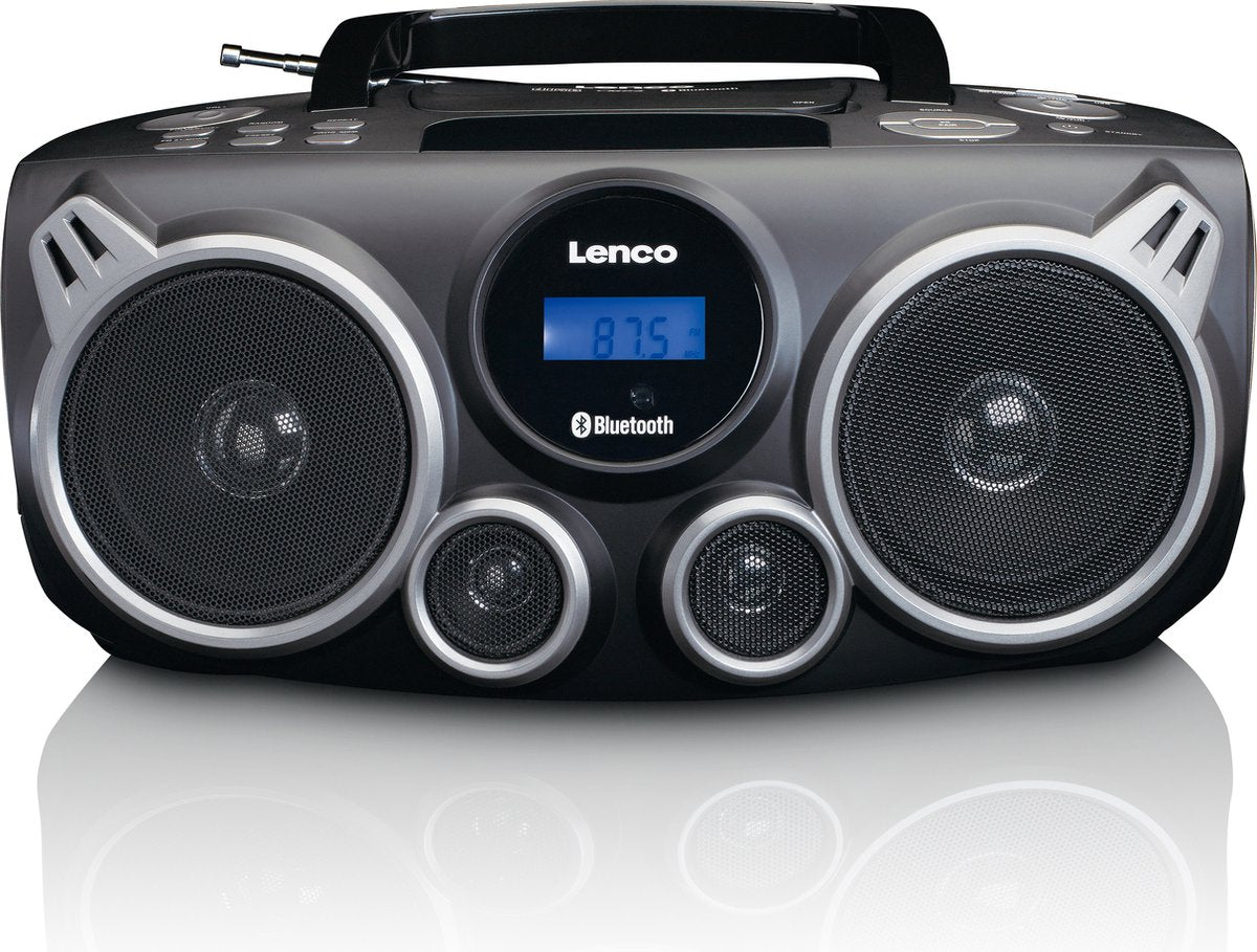 Lenco SCD-100BK - Draagbare radio CD speler met Bluetooth®, USB en SD - Zwart •