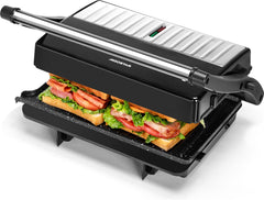 Tosti apparaat - Tosti ijzer - Contactgrill - Grill apparaat - 1000W - RVS - Aigostar