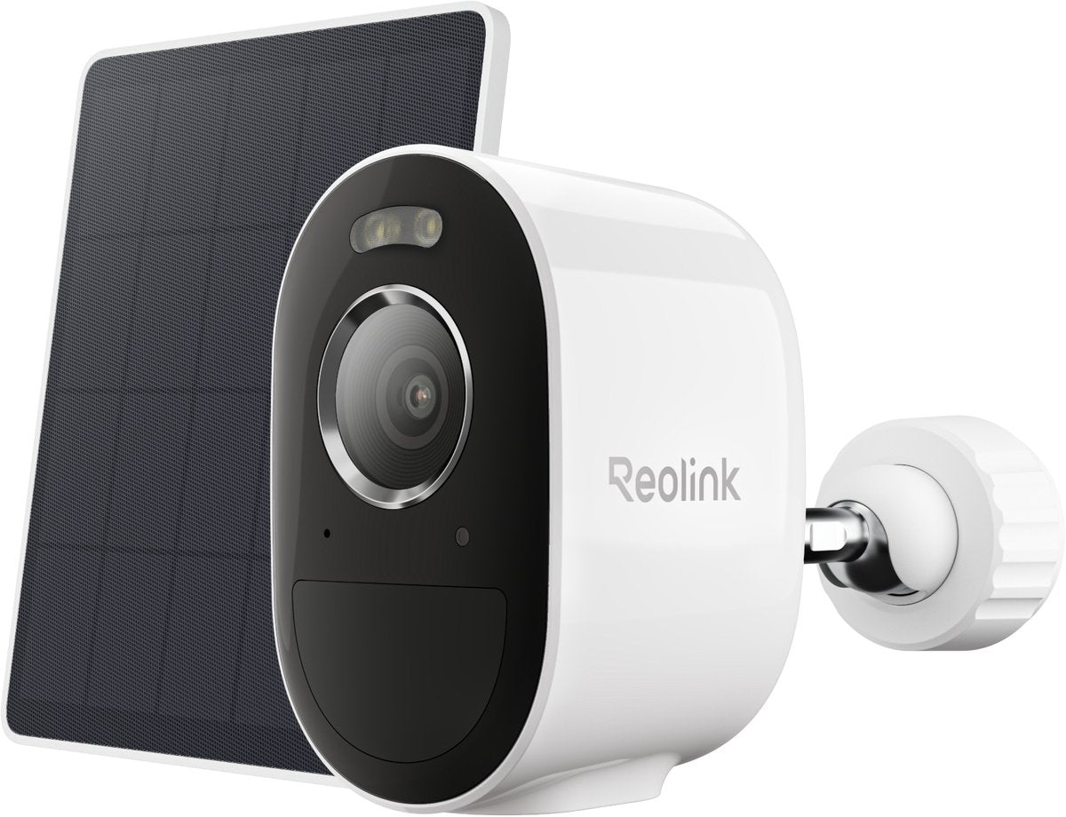 Reolink 3K 5MP Accucamera - 2.4/5GHz Dual-Band - Slimme detectie - Kleurnachtzicht - Draadloze installatie - Argus Series B330 + zonnepaneel Lite •