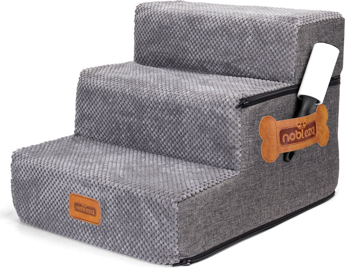 Hondentrapje voor honden - 38x46x34 cm - Grijs - Nobleza •