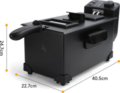 Frituurpan - Friteuse - Geurfilter - 2200W - 3L - Zwart - Aigostar
