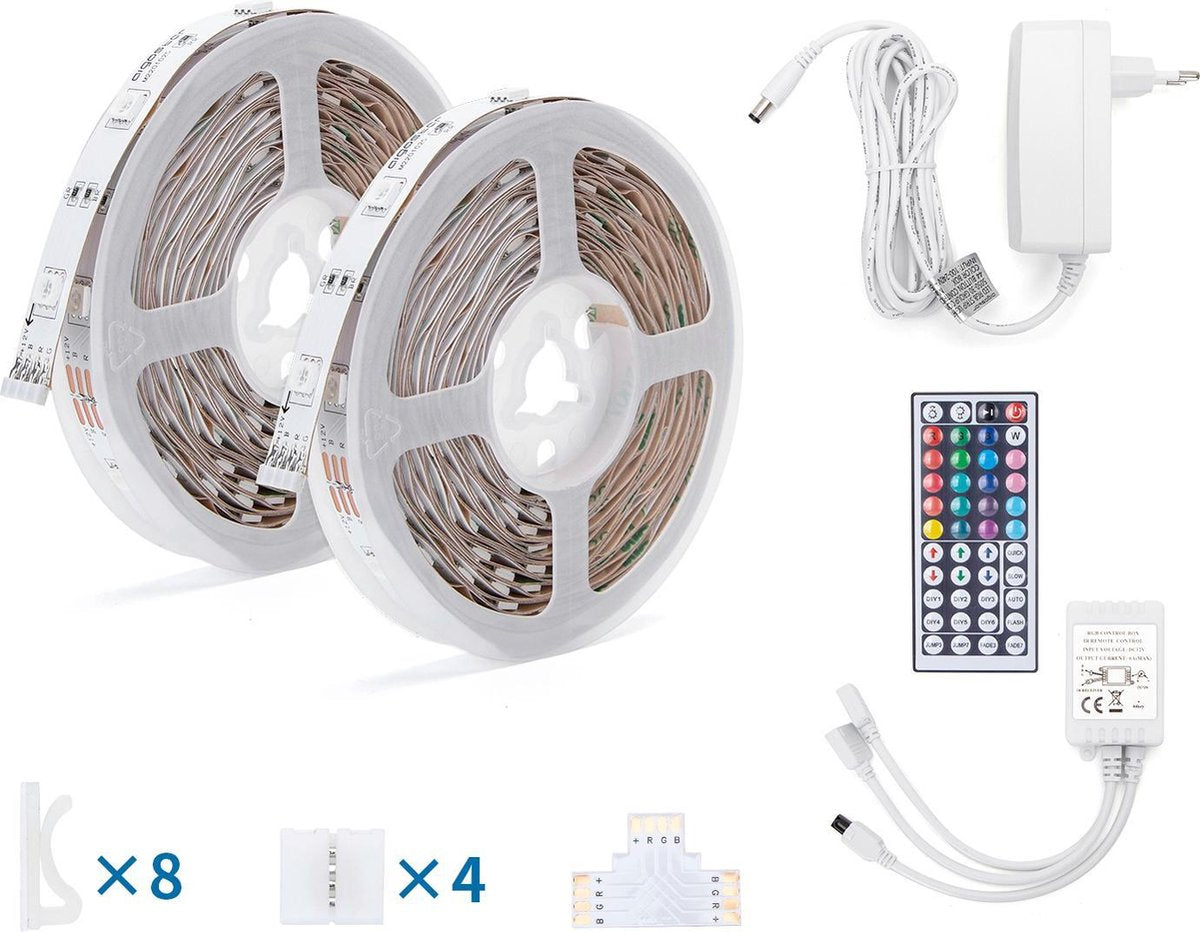 Aigostar Led Strip - RGB - IP65 - 2x 5M - Zelfklevend
