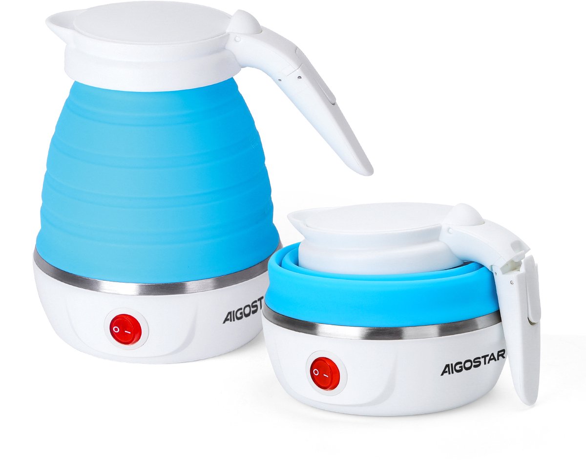 Aigostar - Reis/Mini Waterkoker -  0,6 liter - Blauw