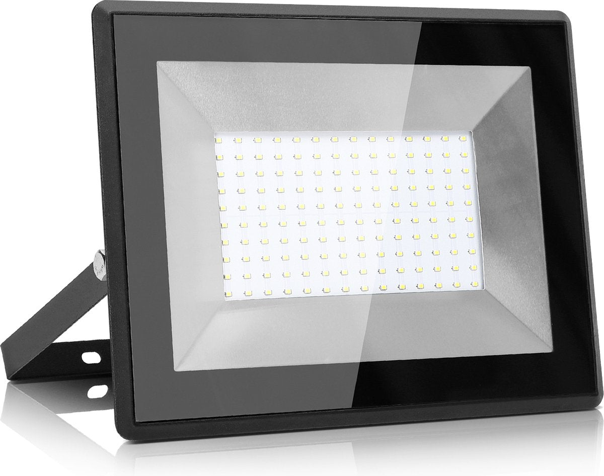 Aigostar 10CFS - LED Schijnwerper - Bouwlamp - Wandlamp - Buitenverlichting - 100W - 6400K - IP65 - Zwart