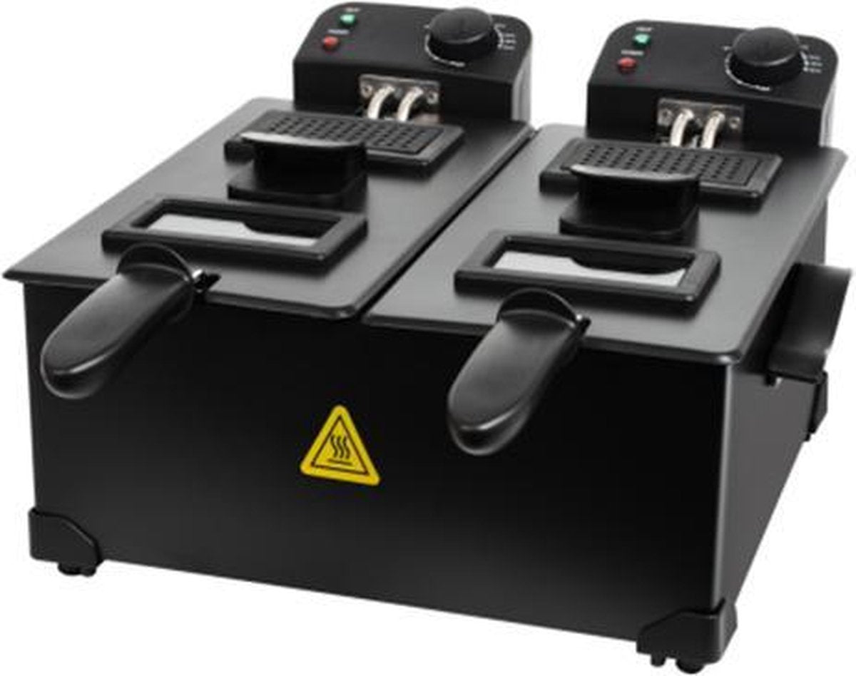 Aigostar Dubbele frituurpan - 2x3L - 1800W - Zwart