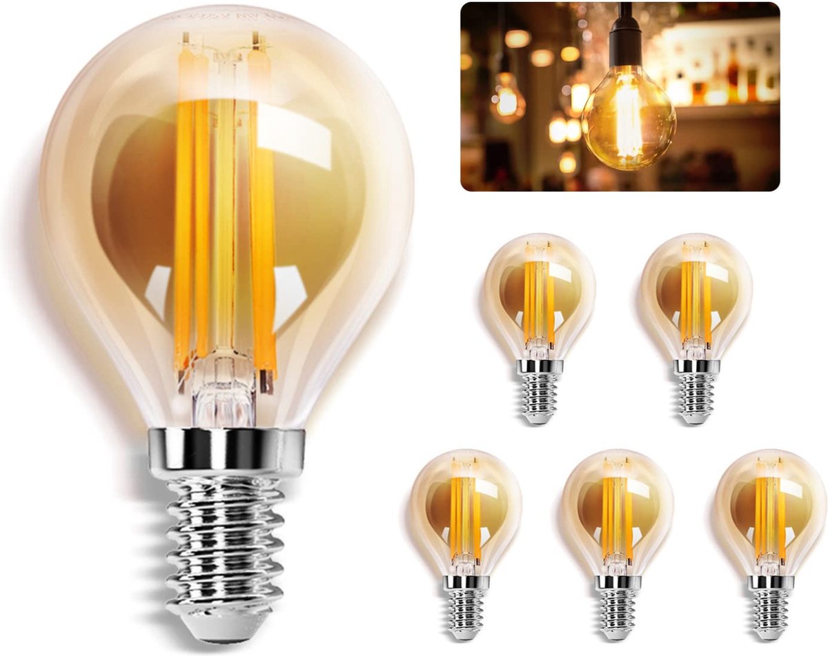 Aigostar LED Filament lamp - Dimbaar - 4W - E14 - 5 Stuks